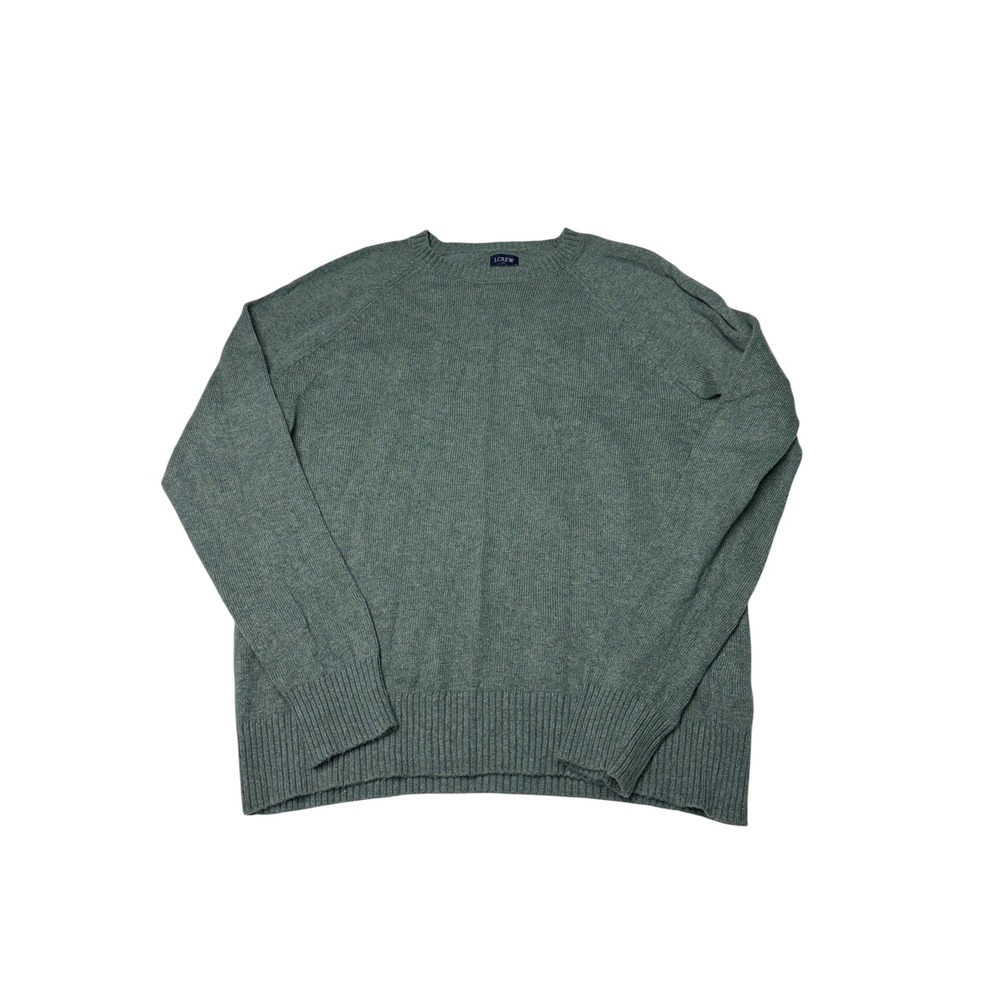 J.Crew Re-Imagined Mens Large Sage Green Lambswool Blend Crewneck Sweater AA027
